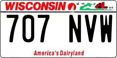 WI license plate 707NVW