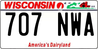 WI license plate 707NWA