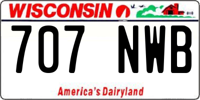 WI license plate 707NWB