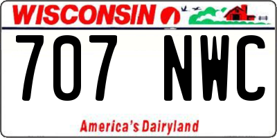 WI license plate 707NWC