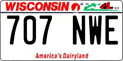 WI license plate 707NWE
