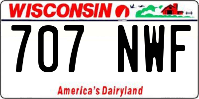 WI license plate 707NWF