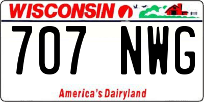 WI license plate 707NWG