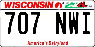 WI license plate 707NWI