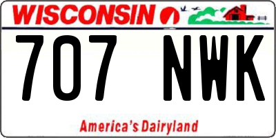WI license plate 707NWK
