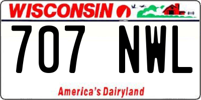 WI license plate 707NWL