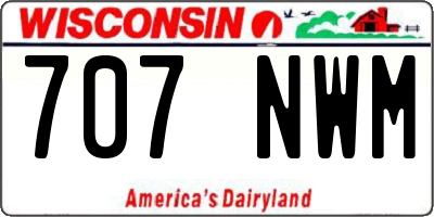 WI license plate 707NWM