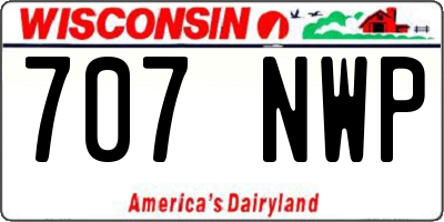 WI license plate 707NWP