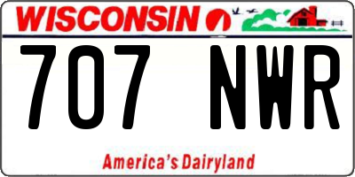 WI license plate 707NWR