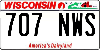 WI license plate 707NWS
