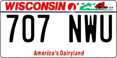 WI license plate 707NWU