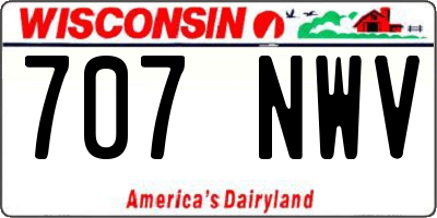 WI license plate 707NWV