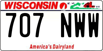 WI license plate 707NWW