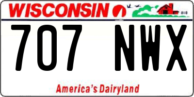 WI license plate 707NWX