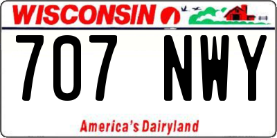 WI license plate 707NWY