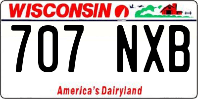 WI license plate 707NXB