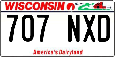 WI license plate 707NXD