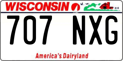 WI license plate 707NXG