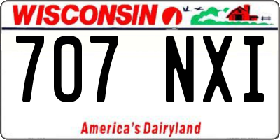 WI license plate 707NXI
