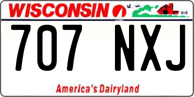 WI license plate 707NXJ