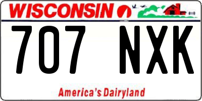 WI license plate 707NXK