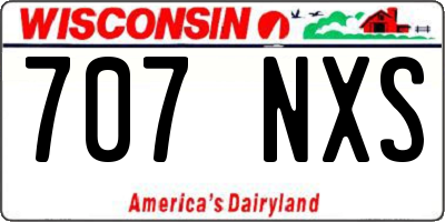 WI license plate 707NXS