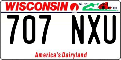 WI license plate 707NXU