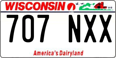 WI license plate 707NXX