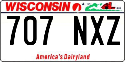 WI license plate 707NXZ