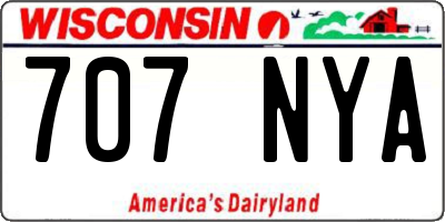 WI license plate 707NYA