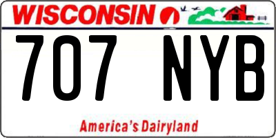WI license plate 707NYB