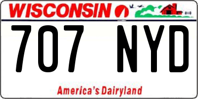WI license plate 707NYD