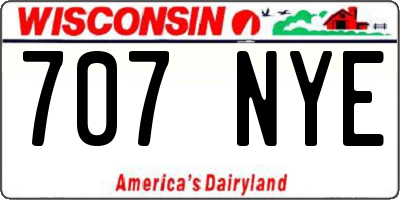 WI license plate 707NYE
