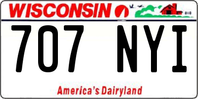 WI license plate 707NYI