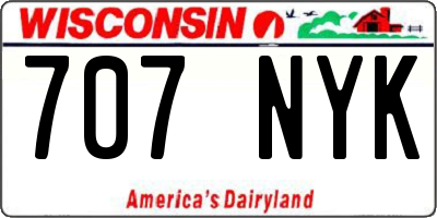 WI license plate 707NYK