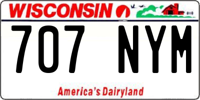 WI license plate 707NYM