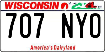 WI license plate 707NYO
