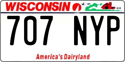 WI license plate 707NYP