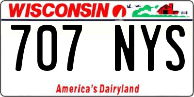 WI license plate 707NYS