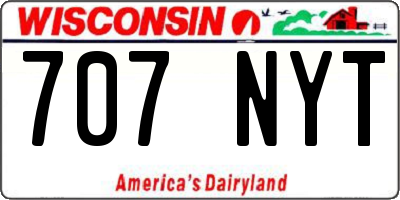 WI license plate 707NYT