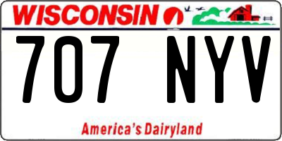 WI license plate 707NYV