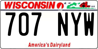 WI license plate 707NYW