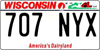 WI license plate 707NYX