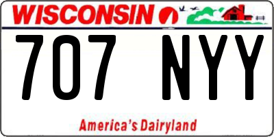 WI license plate 707NYY