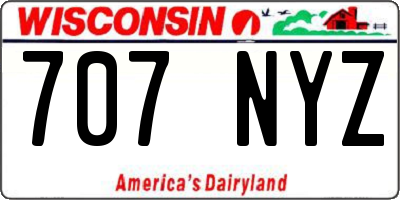 WI license plate 707NYZ