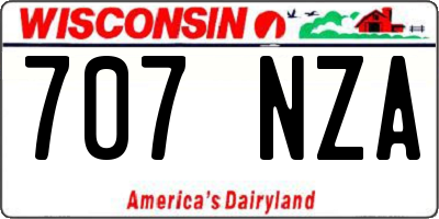 WI license plate 707NZA