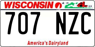 WI license plate 707NZC