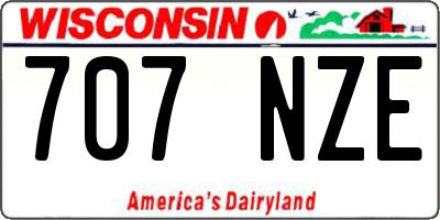 WI license plate 707NZE