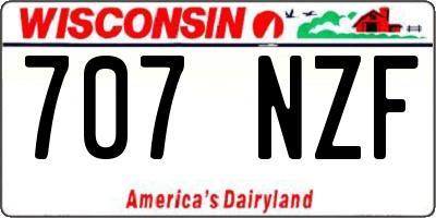 WI license plate 707NZF