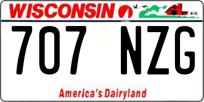 WI license plate 707NZG